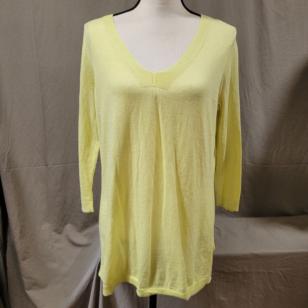 Talbots size medium yellow v neck long tunic top